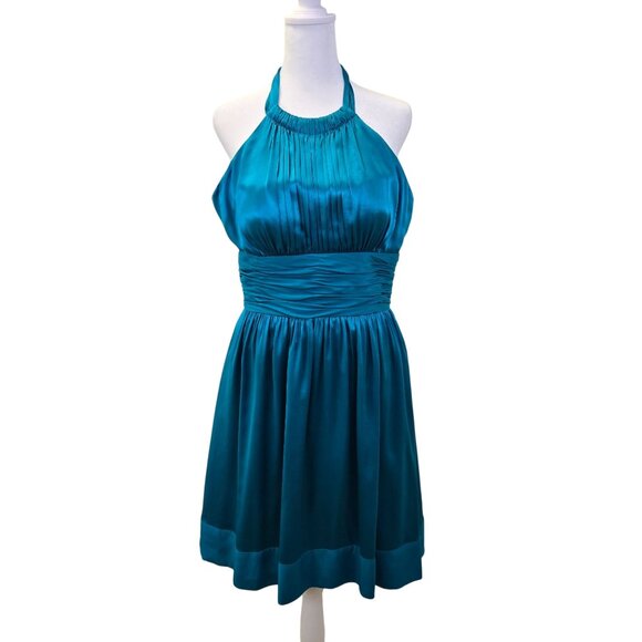 Cache 100% Silk Halter Style Cocktail Dress Size 8 - Picture 1 of 8